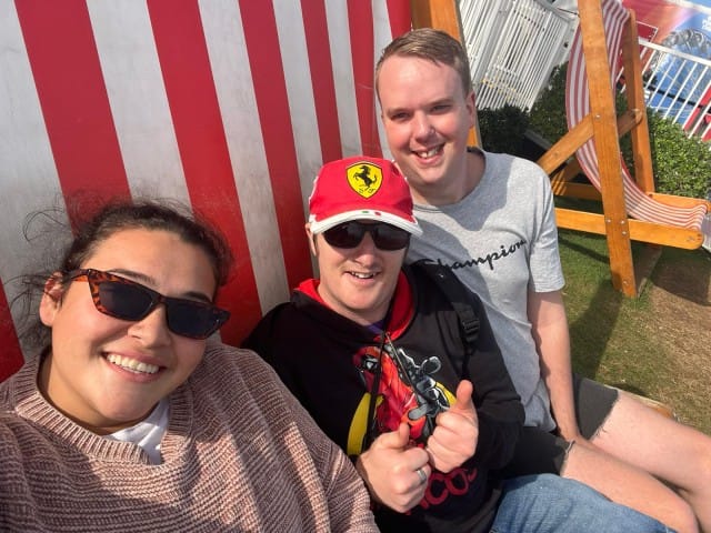 Group of friends smiling for a selfie